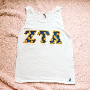 ZTA zeta tau alpha white custom tank